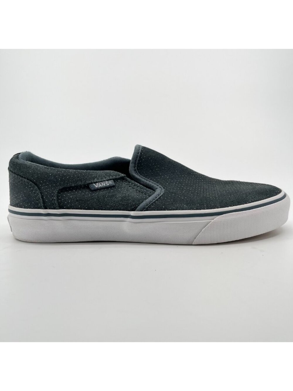 Vans Asher Womens Size 7 Gray Blue Athletic Walking Skateboard Shoes Sneakers